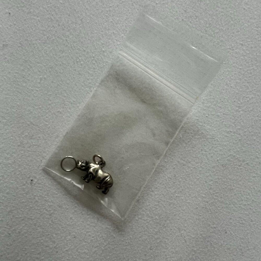 Brand New Sterling Silver Rhino Charm for Bracelet